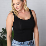 Sandrine Basic Scoop Neck Tank - Black - FINAL SALE