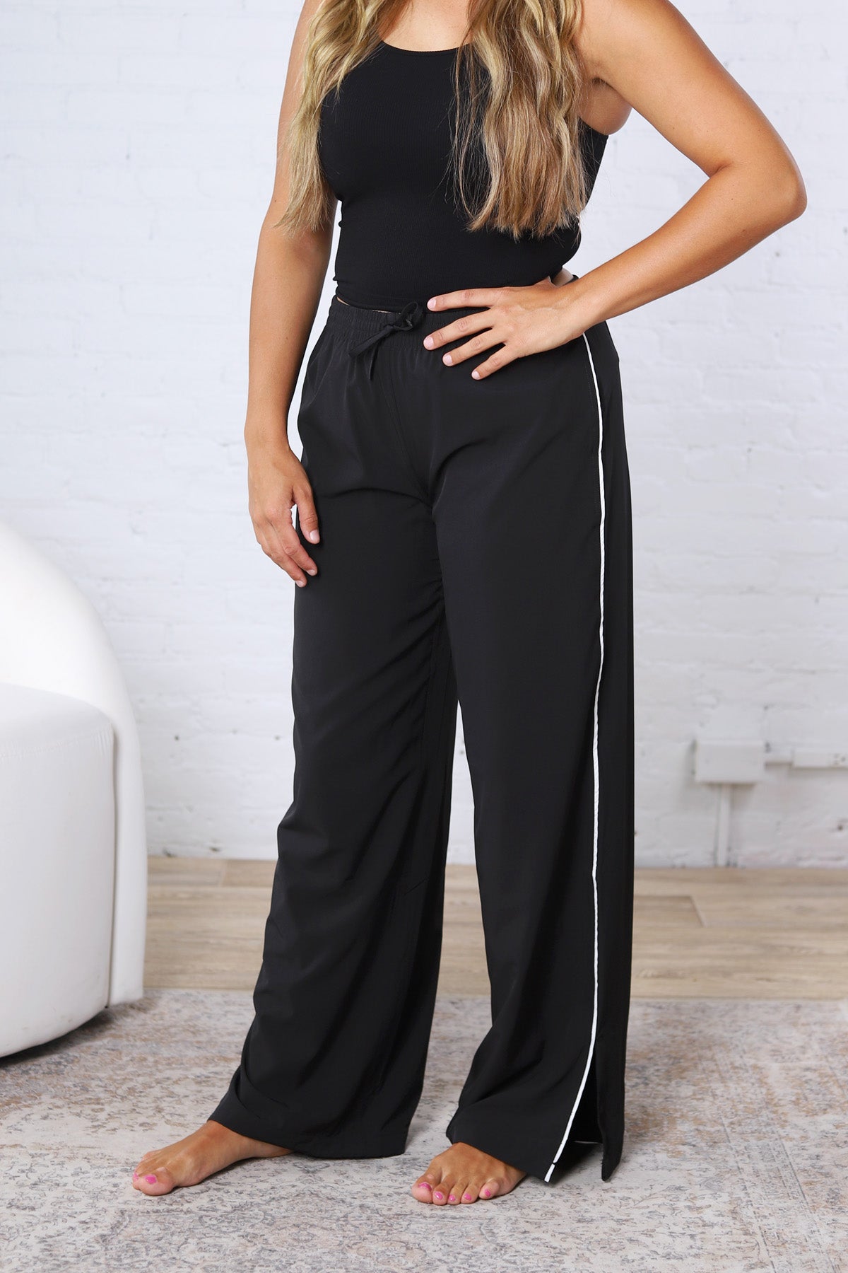 Savannah Finish Line Track Pants - Black