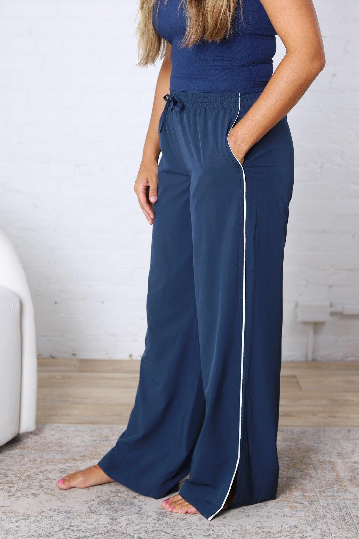 Savannah Finish Line Track Pants - Blue Thunder