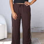 Savannah Finish Line Track Pants - Coffee Bean