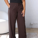 Savannah Finish Line Track Pants - Coffee Bean