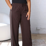 Savannah Finish Line Track Pants - Coffee Bean