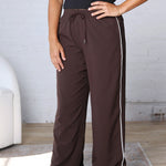 Savannah Finish Line Track Pants - Coffee Bean