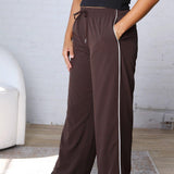Savannah Finish Line Track Pants - Coffee Bean