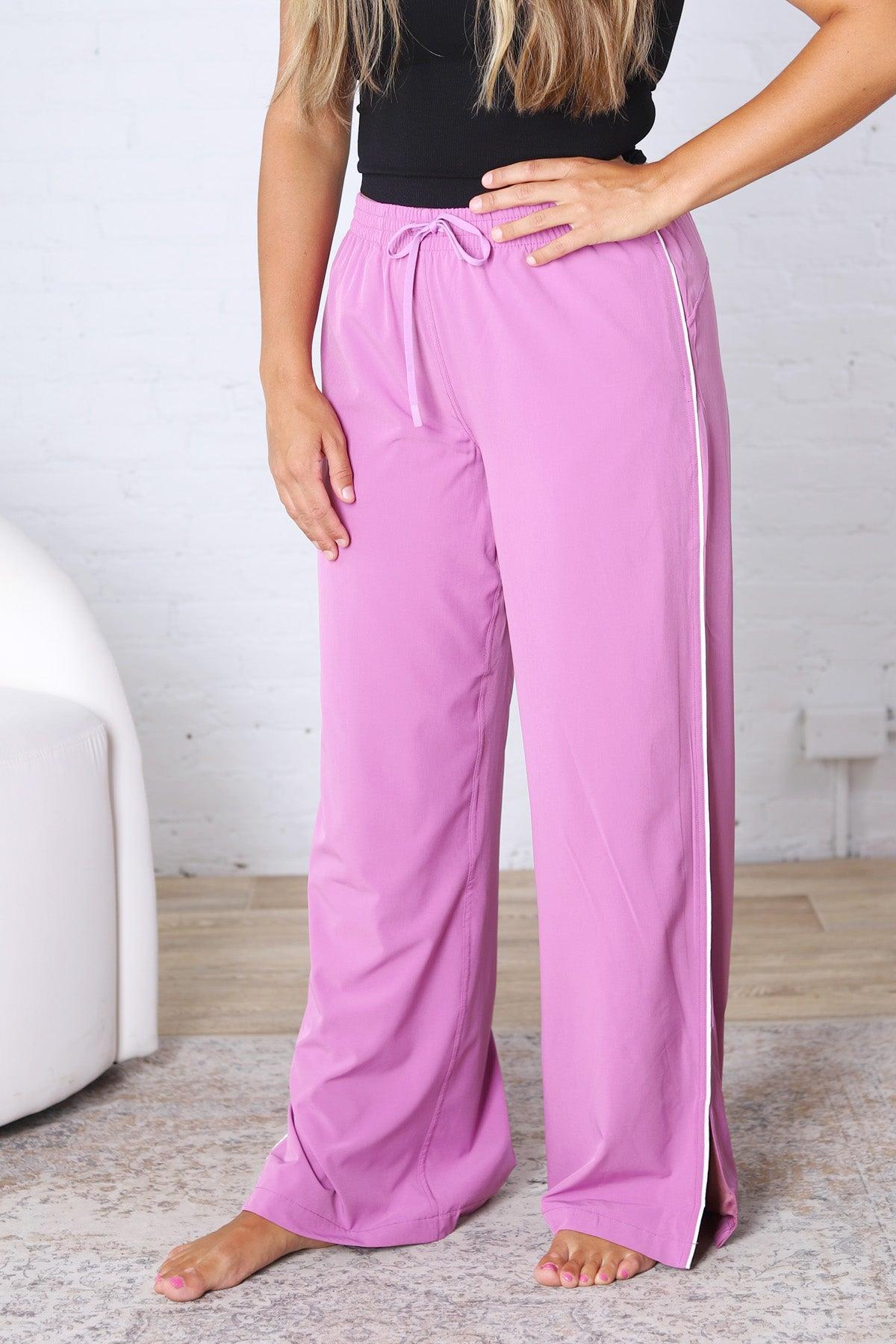 Savannah Finish Line Track Pants - Mulberry