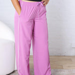 Savannah Finish Line Track Pants - Mulberry