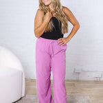 Savannah Finish Line Track Pants - Mulberry