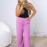 Savannah Finish Line Track Pants - Mulberry
