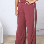 Savannah Finish Line Track Pants - Rosewood