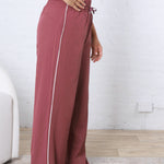 Savannah Finish Line Track Pants - Rosewood