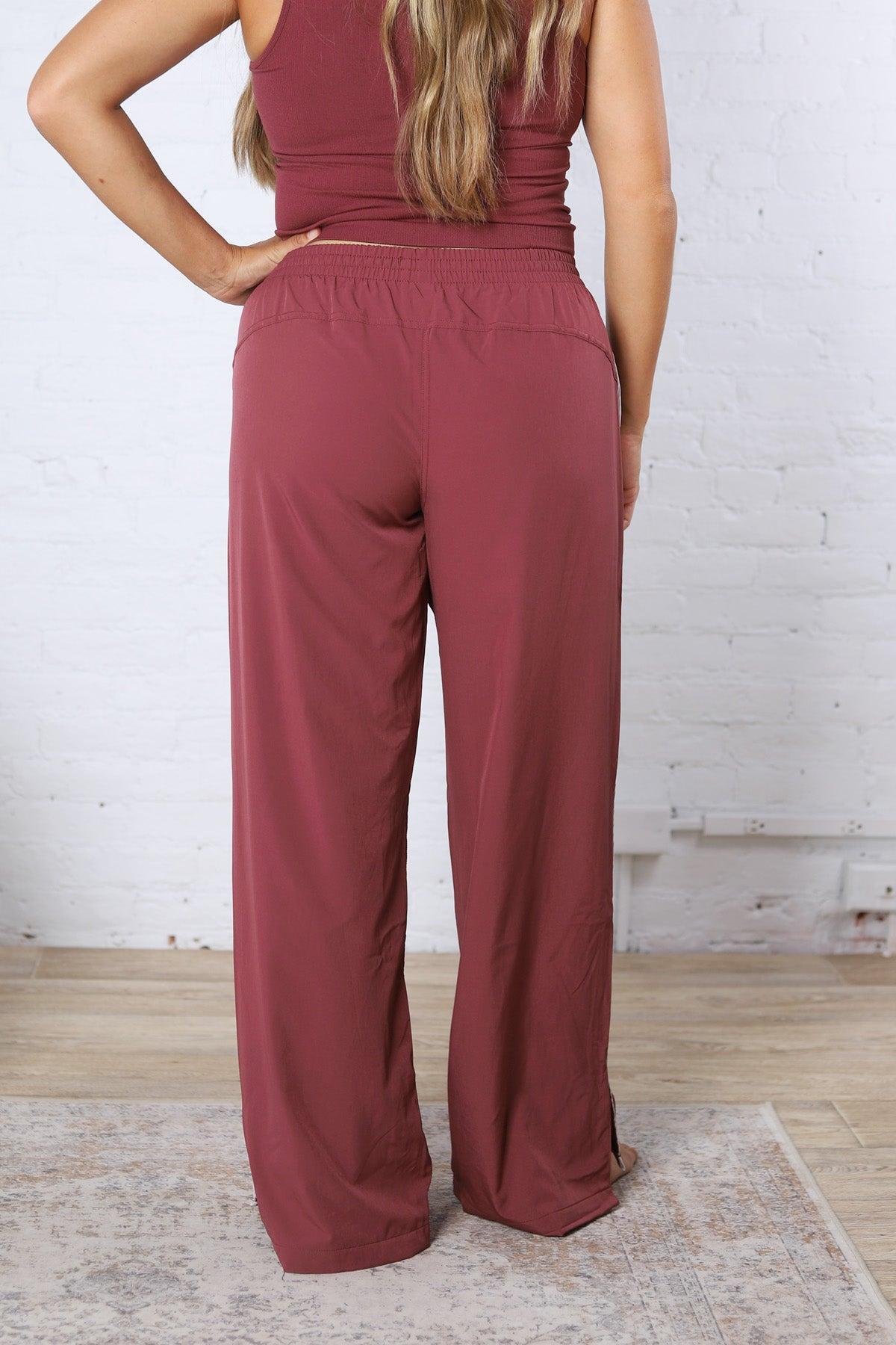 Savannah Finish Line Track Pants - Rosewood