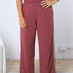 Savannah Finish Line Track Pants - Rosewood