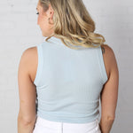 Scarlett Sleeveless Rib Knit Top - Chambray - FINAL SALE