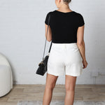 Scout Classic Pleated Linen Shorts - White