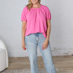 Selene Blouse with Ruffled Detailing - Pink