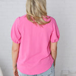 Selene Blouse with Ruffled Detailing - Pink