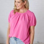Selene Blouse with Ruffled Detailing - Pink