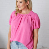 Selene Blouse with Ruffled Detailing - Pink