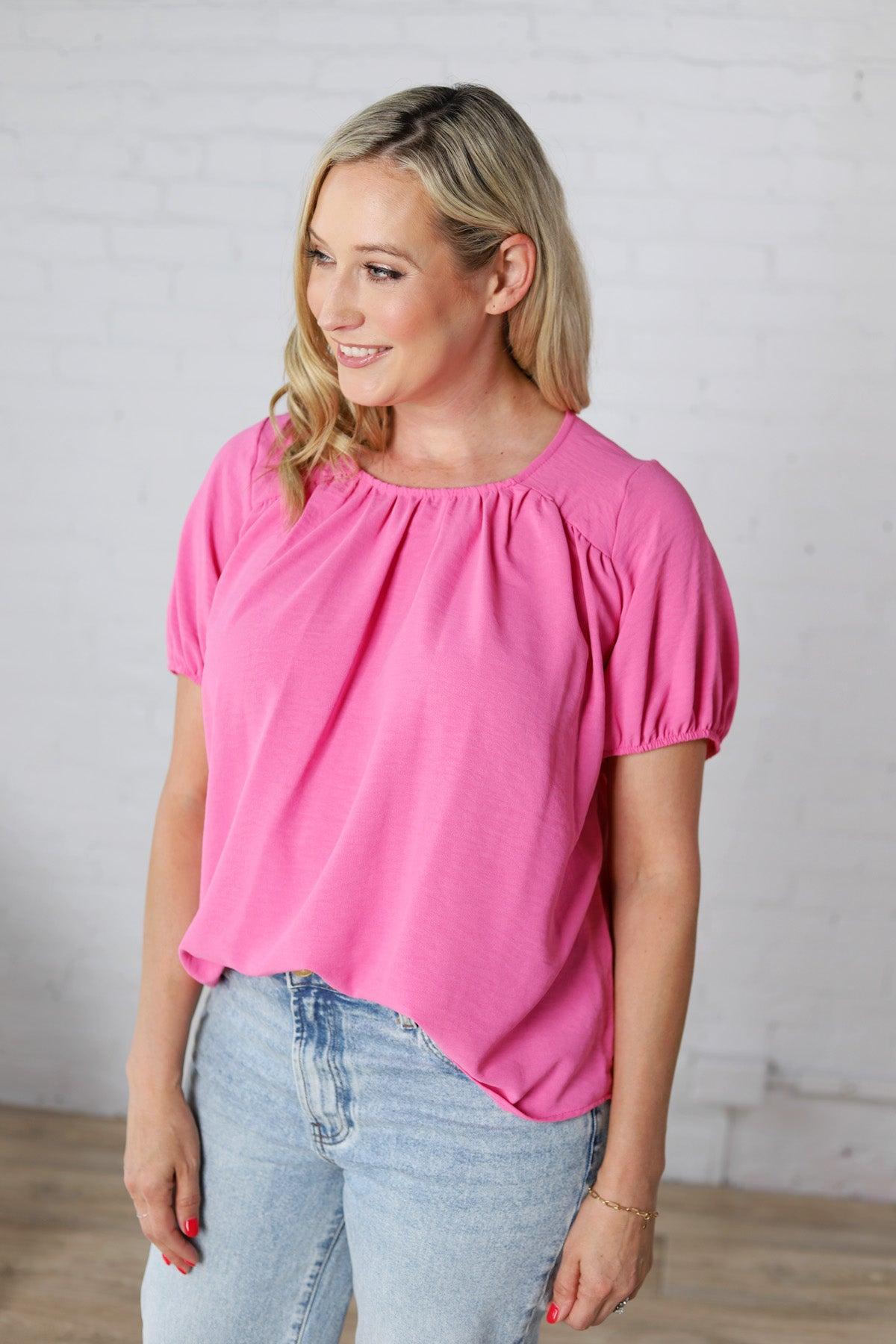 Selene Blouse with Ruffled Detailing - Pink