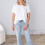 Selene Blouse with Ruffled Detailing - White