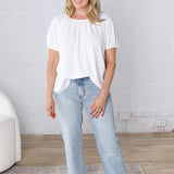 Selene Blouse with Ruffled Detailing - White