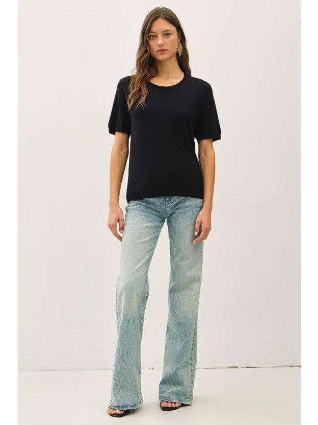 Selma Loose Fit S/S Sweater - Black