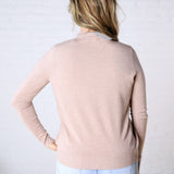 Selyn Ribbed Trim Mock Neck Top - Latte