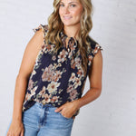 Seren Ruffle Sleeve Floral Top