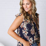 Seren Ruffle Sleeve Floral Top