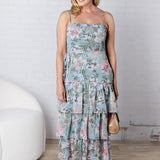 Serena Floral Chiffon Midi Dress