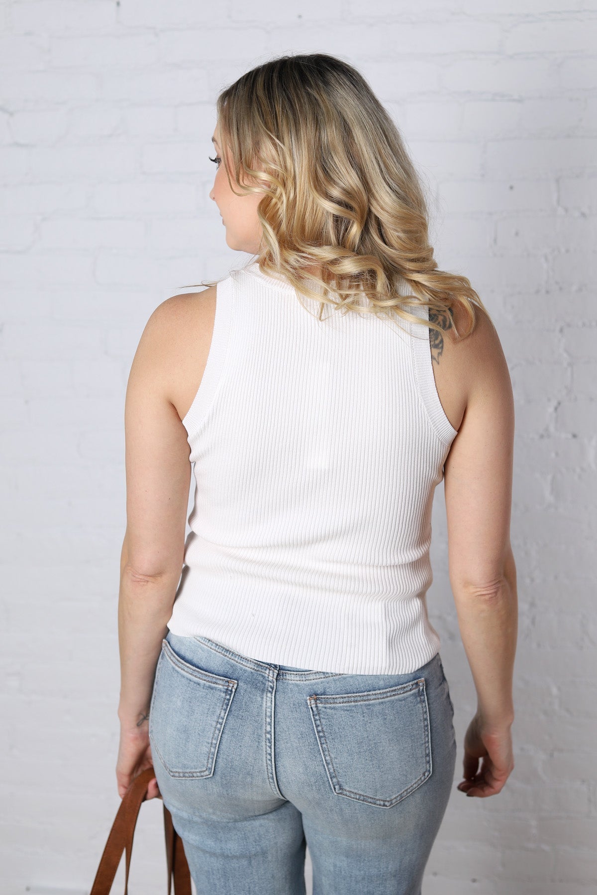 Serina Knit Tank - White - FINAL SALE