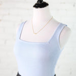 Shana Square Neck Sweater Top - Baby Blue - Final Sale