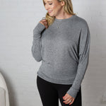 Shelby Dolman Sleeve Top - 2 Tone Grey