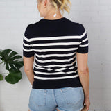 Shelby Striped Short Sleeve Sweater