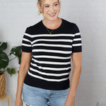 Shelby Striped Short Sleeve Sweater