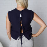 Sherry Knitted Top - Navy FINAL SALE