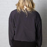 Siena Woven Fleece Oversize Qtr Zip - Charcoal - Final Sale