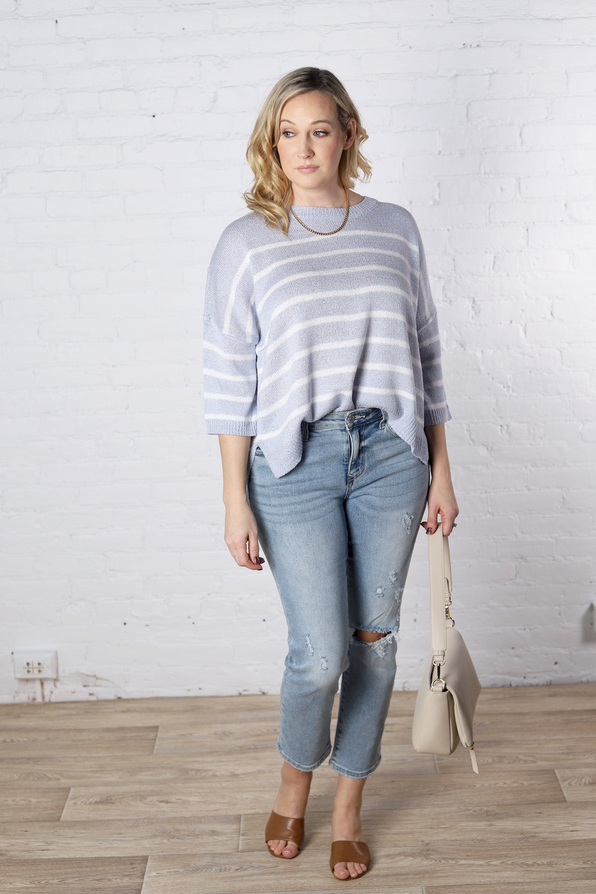 Sienna Casual Stipe Pullover Sweater
