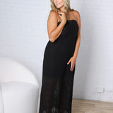 Sienna Strapless Maxi Dress - Black Lace