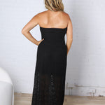 Sienna Strapless Maxi Dress - Black Lace