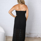 Sienna Strapless Maxi Dress - Black Lace