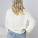 Sienne Textured Turtleneck Sweater - Creme