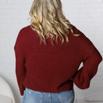 Sienne Textured Turtleneck Sweater - Merlot