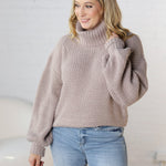 Sienne Textured Turtleneck Sweater - Mink