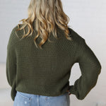 Sienne Textured Turtleneck Sweater - Olive