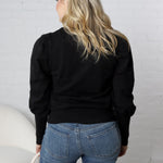 Sloane Bubble Sleeved Sweater Top - Black