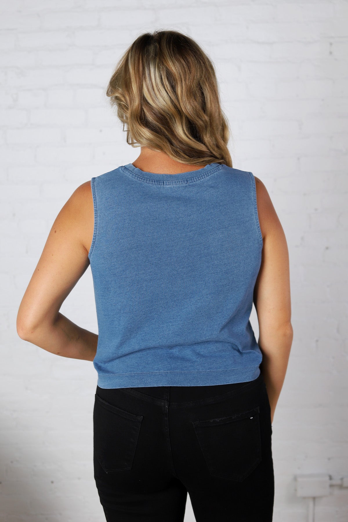 Sloane Jersey Denim Muscle Top by Z Supply - Indigo