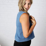 Sloane Jersey Denim Muscle Top by Z Supply - Indigo