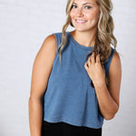 Sloane Jersey Denim Muscle Top by Z Supply - Indigo