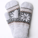 Snowflake Mittens w/ Sherpa Lining: Grey